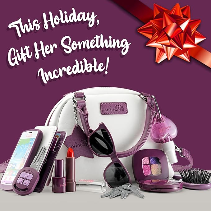 Play Purse for Little Girls - Toddler Purse with Accessories and Pretend Makeup, Kids Toy Purse Includes Handbag, Phone, Wallet, Play Makeup Pretend Play Toys Birthday Gift for Girls Age 3 4 5 6 7 8 +