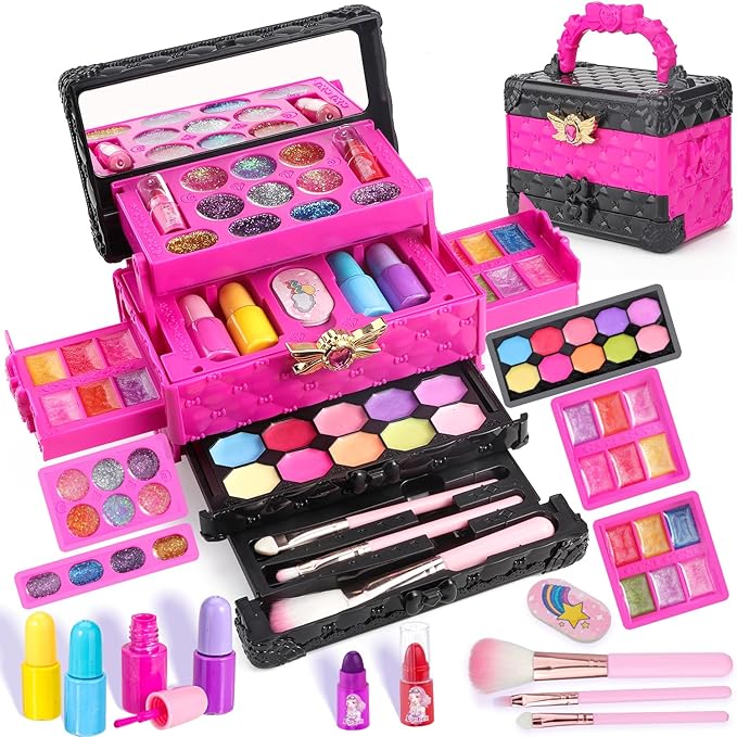 IMAGICTOWN Kids Makeup Sets for Girls 5-8 - Non-Toxic Play Makeup Kit for Toddlers 3-4 - Maquillaje para Niñas - Girls Makeup Kit Age 4-6 - Perfect Toddler Makeup Set