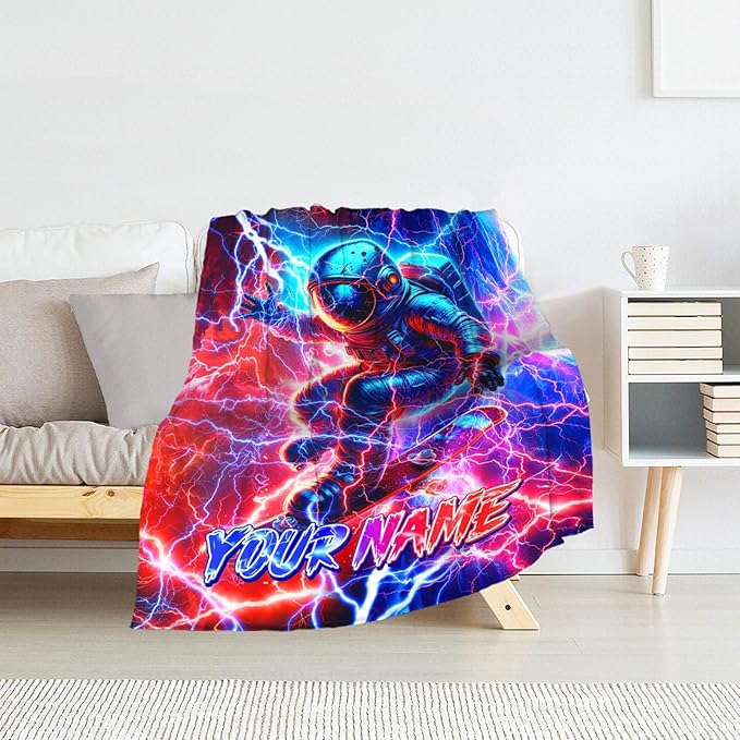 Personalized Boys Throw Blanket Gifts Planet Blankets for Kids 3-5, Toddler - Cozy Fuzzy Flannel Throws for Couch, Sofa & Travel