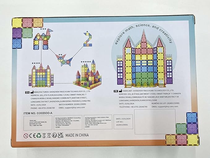 Magnetic Tiles Kids Toys STEM Magnet Toy for Toddler Magnetic Blocks Building Preschool Learning Sensory Montessori Toys for 3+ Year Old Boys and Girls, Safe Creativity Toddler Kids Toy 40PCS