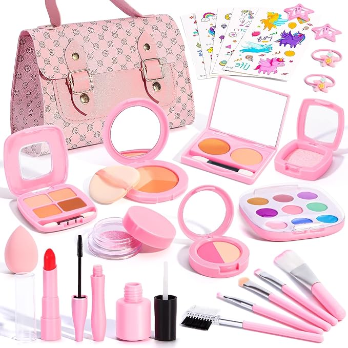 Play Makeup Set for Kids 3-5, Pretend Kids Fake Makeup Kit for Toddlers, Little Girl Make Up Kits 4-6, Fake Make up Toys for Birthday Unicorn Gift, Toys for 3 4 5 6 7 8 Year Old Girls