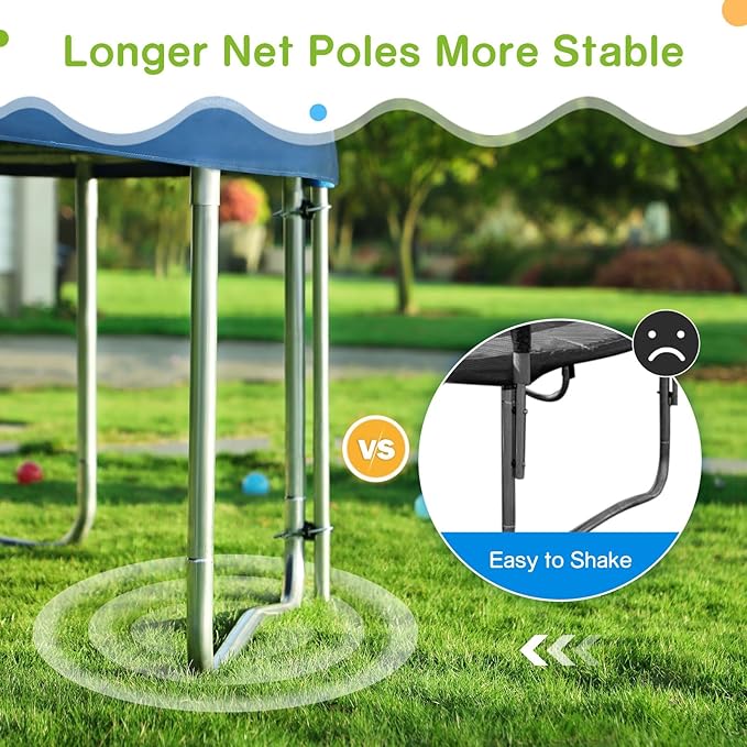 Zupapa No-Gap Design 16 15 14 12 10FT Trampoline with Safety Enclosure Net and Non-Slip Ladder 10-Year Quality Assurance Perfect for Kids Family Outdoor Backyard Fun