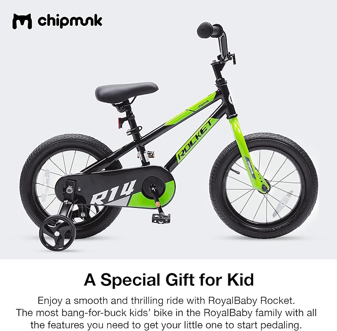 Chipmunk Kids Bike Toddlers 12 14 16 18 Inch Wheel Bicycle Beginners Boys Girls Ages 3-11 Years, Multiple Color Options