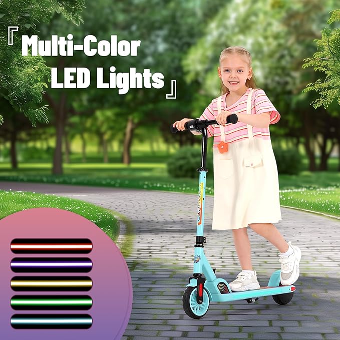 Caroma Electric Scooter for Kids Ages 6-14, 250W/180W/150W Motor & 15 Mph, 85 Mins Ride Time, Adjustable Height & Speed, LED Display, Kids Electric Scooter, Best Gifts for Boys & Girls