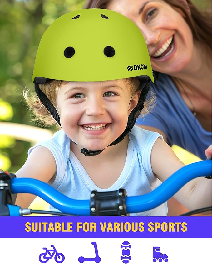 Kids Bike Helmet, Adjustable and Multi-Sport, from Toddler to Youth, 3 Sizes