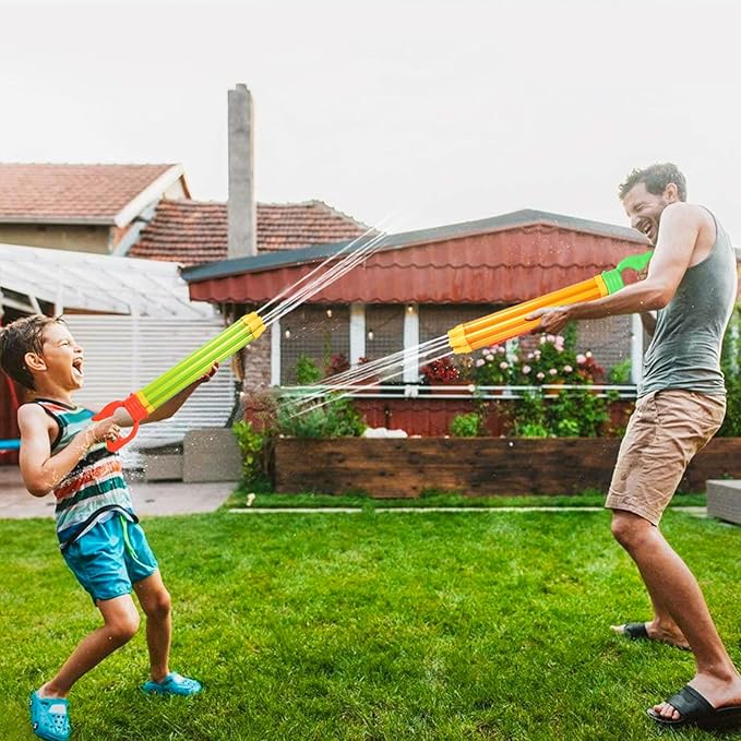 Dsmile 2 Packs Water Guns for Kids Adults,Blast Water from 4 nozzles with Long Range,Squirt Guns Water Blaster Pool Toys High Capacity for Boys Girls