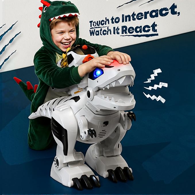 Ruko 8809 Remote Control Robot Dinosaur Toys for Kids, Large Rechargeable Toys, STEM Programmable Interactive with Sound Effects, Birthday Gifts for Boys & Girls Age 3 4 5 6 7 8