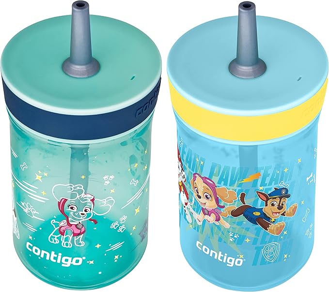 Contigo Paw Patrol Spill-Proof Kids Tumbler with Straw | BPA-Free Plastic Water Bottle | 14oz 2-Pack for Home School Travel