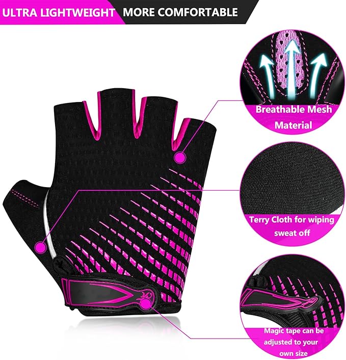 BIKINGMOREOK Bike Cycling Gloves for Men Women,Non-Slip Breathable 5MM Gel Pads DH Mountain Road Bicycle Gloves for MTB Biking Cycling,Workout Sports