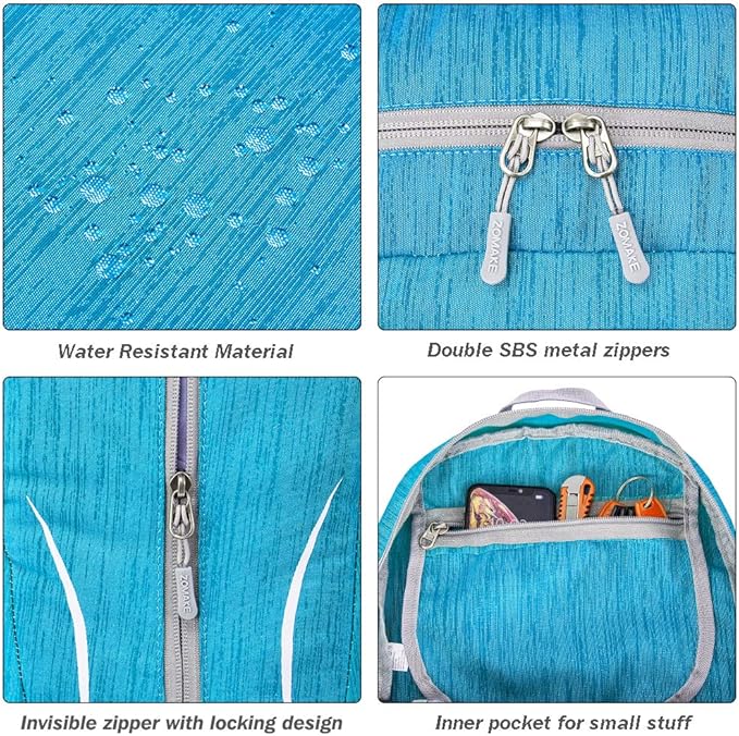 ZOMAKE 25L Ultra Lightweight Packable Backpack, Foldable Hiking Backpacks Water Resistant Small Folding Daypack for Travel(Light Blue)