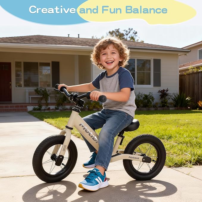 Toddler Balance Bike 3 Year Old,12 Inch Inflatable Rubber Tires,No Pedal Kids Toy Bike for 3-6 Years Old,The Perfect First Bike 3-6 Boys Girls, Multiple Colors
