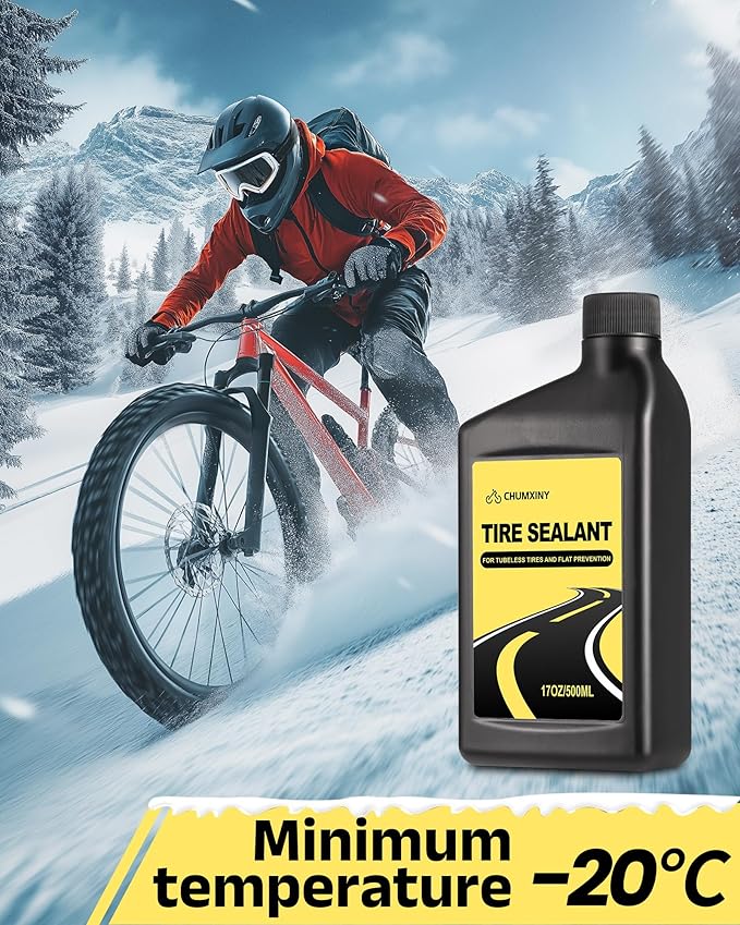 Tubeless Tire Sealant, 500ML Injectable MTB Tire Sealant, Seals Air Holes Up to 6.5 mm, Suitable for Mountain Bike and Road Bike Tires
