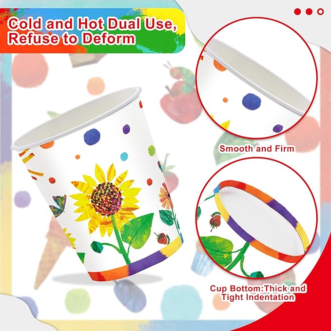 120 Pcs Hungry Caterpillar Party Supplies, Hungry Caterpillar tissue Party Plates Tablecloth Banner etc Hungry Caterpillar Decorations Party for 20 Guests