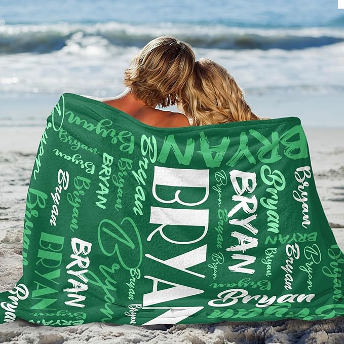Dr.TOUGH Personalized Name Blanket Personalized Blanket for Adult Kids Flannel Customized Personalized Blankets and Throws