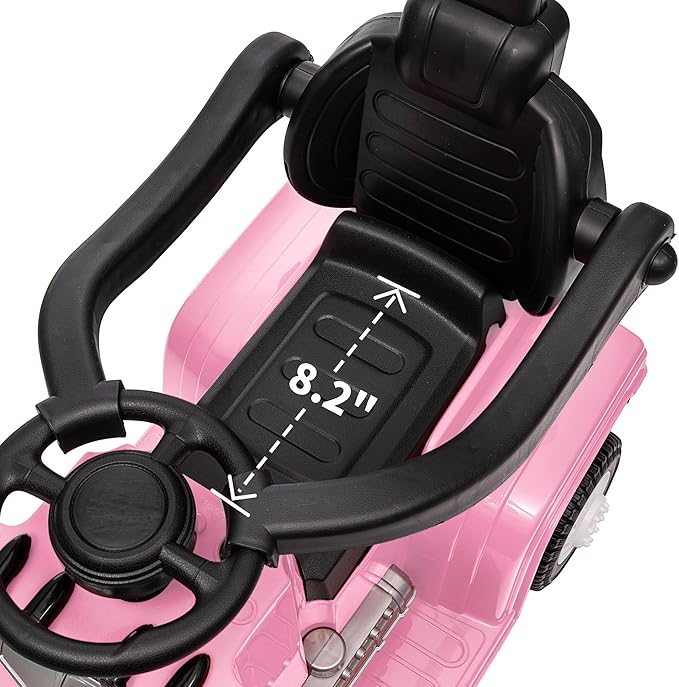 3-in-1 Ride on Push Car for Toddler with Handle, Toddler Ride on Toy for Girls Aged 1-3, Stroller Sliding Walking Car w/Music, Horn and Lights - Pink