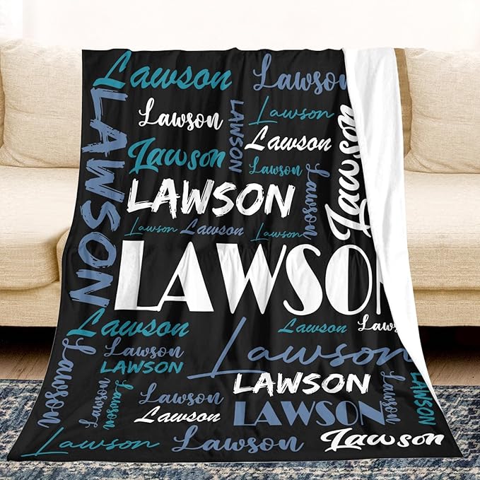 Dr.TOUGH Personalized Name Blanket Personalized Blanket for Adult Kids Flannel Customized Personalized Blankets and Throws