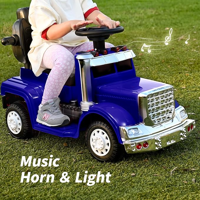 3-in-1 Ride on Push Car for Toddler with Handle, Toddler Ride on Toy for Boys, Stroller Sliding Walking Car w/Music, Horn and Lights - Blue