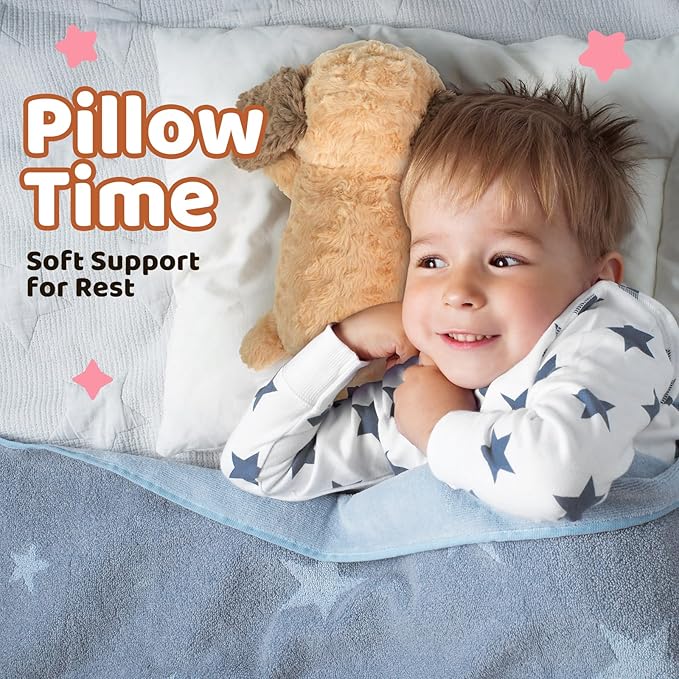 Puffpals Weighted Plush, Cute Labrador Weighted Stuffed Animal with Beads, Soft Sensory Plush Pillow Toy for Kids & Adults(13in, 1.6lbs)