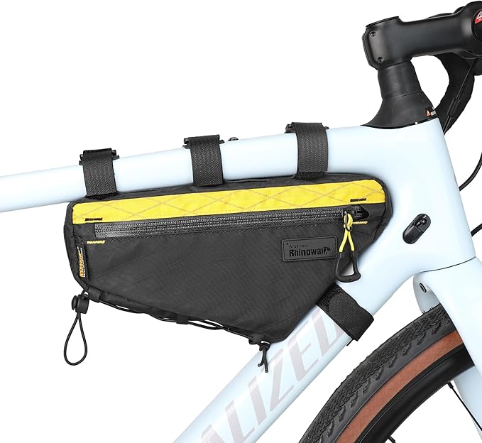 Bicycle Frame Bag Bike Triangle Bag Waterproof Bike Bag 1.7L with Dual Side Mesh Pockets for MTB Road Bike Cycling Commuting and Outdoor Adventures