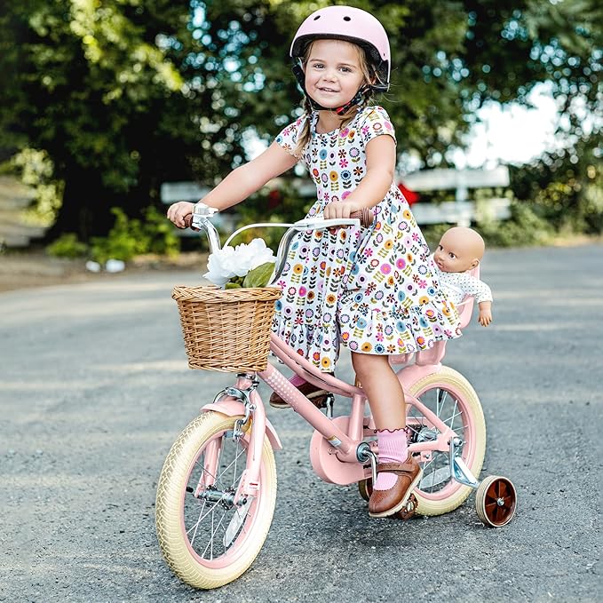 XJD Girls Bike for Toddlers and Kids Ages 2-12 Years Old,12 14 16 Inch Kids Bike with Training Wheels & Basket
