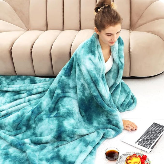 obinsm Warm Blanket Green Soft Fleece Blankets Throw Blankets for Bed