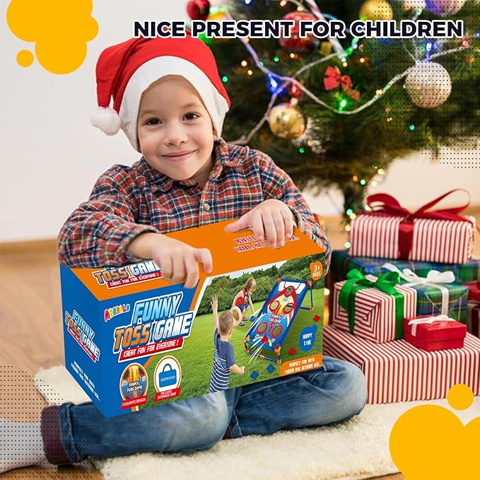 Bean Bag Toss Game for Kids Outdoor Activities, Cornhole Games for 3 4 5 6 7 8 Years Old Boys Girls, Fun Outside Toys for Family Party Games, Ideal Birthday for Ages 4-8 Toddlers