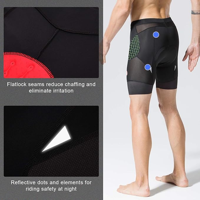 Men's Cycling Shorts Padded Bicycle Riding Half Pants Bike Biking Cycle Tights
