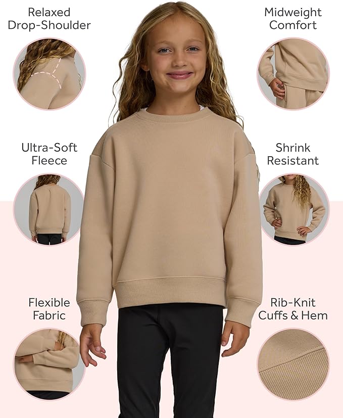 PURE CHAMP Girls Sweatshirt 3 Pack Hoodies for Teen Girls Crewneck Sweatshirt Quarter Zip hoodies Fleece Sizes 4–16 Clothing