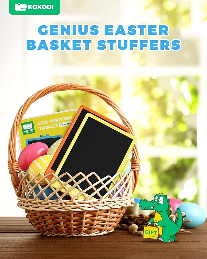 KOKODI LCD Writing Tablet, 10 Inch Colorful Doodle Board Drawing Tablet, Erasable Reusable Electronic Drawing Pads, Educational and Learning Toy for 3-6 Years Old Boy and Girls