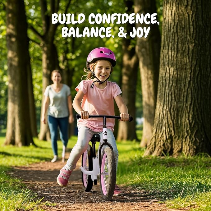 16 Inch Kids Balance Bike for 5-8 Year Old, No Pedals, Air Tires, Footrests, Adjustable Height for Big Boys, Girls