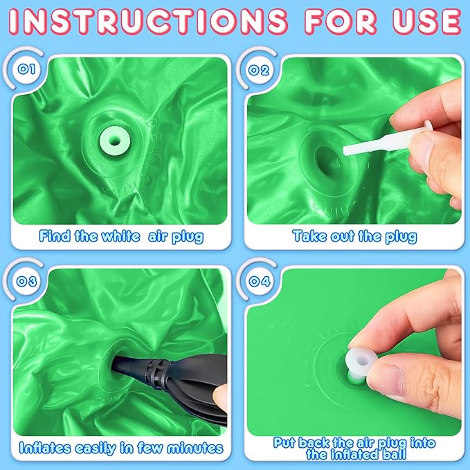 Lewtemi 6 Pcs Hopper Ball Carnival Outdoor Games 22 Inch Jumping Hopping Inflatable Bouncing Ball with Handle and Air Pump for Kids Sport Exercise(Light Colors)