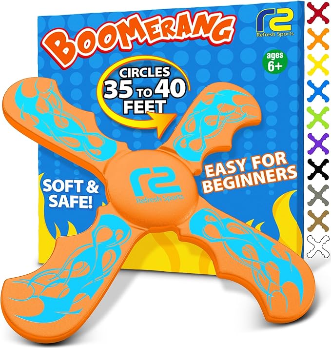 Boomerang for Kids - Stocking Stuffers For Kids - Best Gifts for Boys & Girls Gift Ideas - Kid Stocking Stuffers & Fun Holiday Presents Outdoor Toys - Fun Children Birthday Party Favors & Goodie Bag
