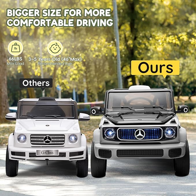 Kids Ride On Car, Electric Car for Kids, 12V Ride on Truck Toy w/Remote Control, LED Light, 3 Speeds, Music, Aged 3-5 Years Old, Grey