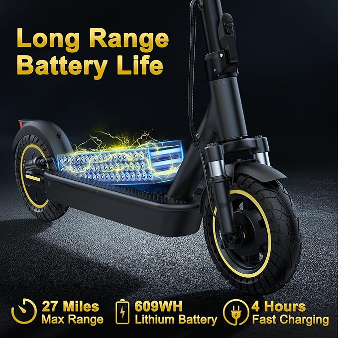 Electric Scooter, 350W/500W Powerful Motor, 19/22 MPH Max Speed, 15/21/28 Miles Range, with 8.5"/10" Solid Tires, Lightweight Foldable Kick Scooter with Dual Braking Systems, Smart APP, Cruise Control