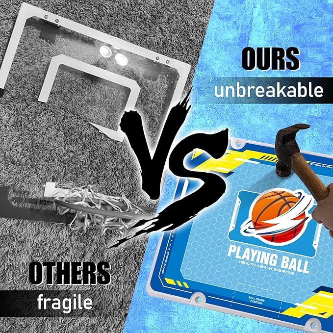 Indoor Mini Basketball Hoop - Over The Door Hoop for Bedroom & Office, Kids Boys Gift, Wall Mount & Door Hanging