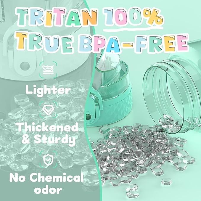 OLDLEY 17oz Kids Water Bottle for School - Motivational With Silicone Straw, Leak-Proof Tritan BPA-Free, Reusable for Girls Boys, Glow Green