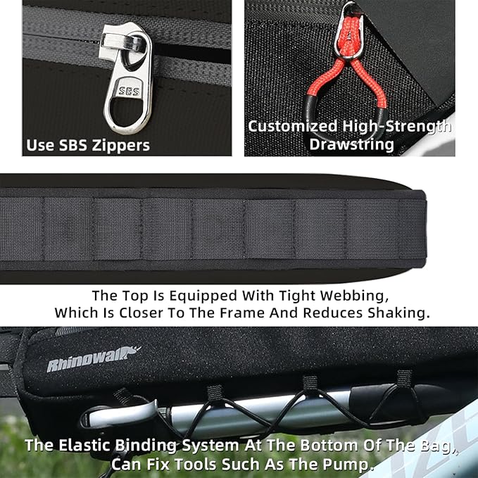 Bike Frame Bag 2.7L Bike Bag Bicycle Frame Bag Waterproof Bike Triangle Bag Bicycle Under Top Tube Bag Storage Bag