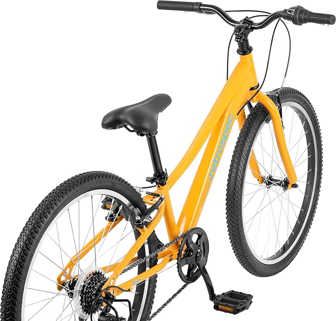 Retrospec Dart 20 & 24 Inch Kids Bike - 7-Speed Hybrid Bicycle for Ages 6-11 with 29in All-Season Tires & Shock Absorption - Adjustable Height Youth Bike with V-Brakes & Smooth Gear Shifting
