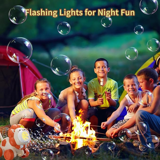 Lion Bubble Lawn Mower for Toddlers, Automatic Bubble Machine Maker for Kids, Summer Outdoor Yard Garden Activity Push Toys, Birthday Gift for Boys Girls 3 4 5 Year Old