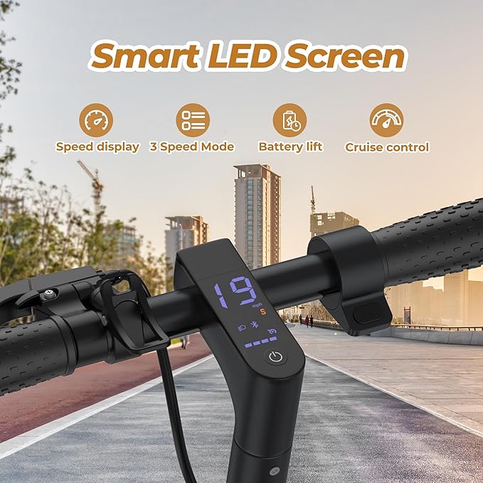 WERHY Electric Scooter, 8.5"/10"/14" Tire, Powerful 350/500W Motor, Top Speed 19/22 MPH, 21-49Miles Max Range, Folding Escooter for Adults & Teens with Dual Braking