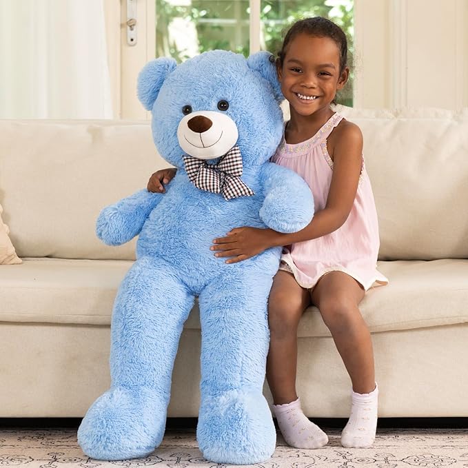 MaoGoLan Giant Teddy Bear Plush Toy - Ultra Soft & Cute Large Stuffed Animal 39 inches, Perfect for Baby Showers, Birthdays, Valentine’s Day Gifts (Kids, Couples, Family),Blue