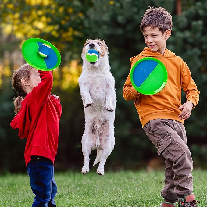 EVERICH Toss and Catch Ball Game Set & Paddle Ball Set, 8 Paddles 8 Balls 8 Birdies for Kids Teens Adults, Outdoor Indoor Beach Yard Pool Toy Games for Family Fun, All-Season Play Birthday Easter Gift