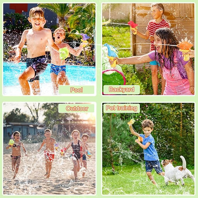 Dolanus Water Gun Toys for Kids 3 4 5 6 7 8 Years Old: Dinosaur Mini Water Guns, Squirt Guns for Kids Ages 4-8, Small Water Gun Party Favors, Outdoor Water Toys