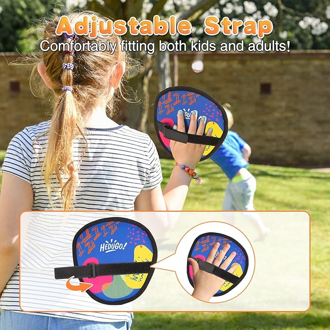 Ball and Catch Game Toss and Catching Ball Set Outdoor Toys for Kids at The Beach, Yard, Lawn Pool or Park Outside Games 4 Paddles 4 Balls Family Games for Kids and Adults Baseball Toys Gifts