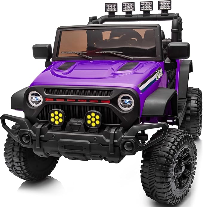 24V Kids Ride on Car, Kids Electric Vehicles Car Ride on Toy Truck for Toddlers 3-5 w/Remote Control, 400W Motor - Purple