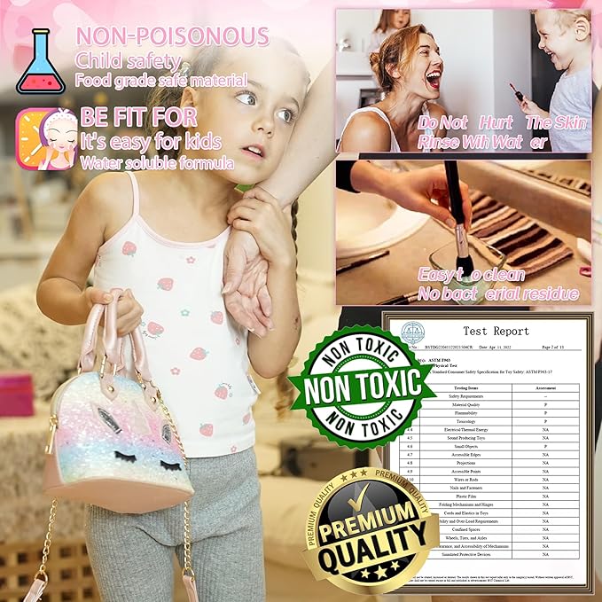 Pretend Kids Makeup Sets for Girls - FakeMakeup Set Maquillaje para Niñas, Play Make Up Kit, Best Toys for Little Girl,Princess Toddler Kid Stuff Ages3-10 Year Old Girl Birthday Gifts