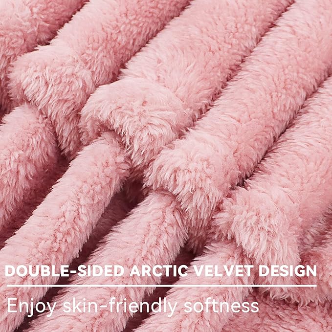 obinsm Warm Blanket Pink Soft Fleece Blankets Throw Blankets for Bed
