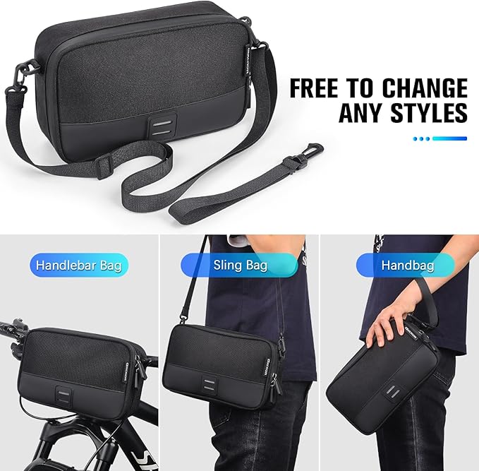 GXCROR Bike Handlebar Bag,Small Front Bike Bags with Shoulder Strap,Bicycle Bag Professional Cycling Accessories