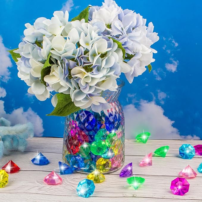 60PCS Acrylic Gems Diving Gems for Pool, Pirate Treasure and Pool Jewels Diving Toys, Gemstones for Kids, Party Favors, Vase Fillers