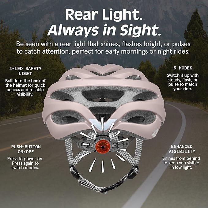 Retrospec Silas Adult Bike Helmet with Light for Men & Women - Lightweight, Comfortable